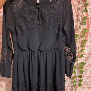 Elegant Navy Lace Dress